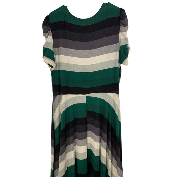 RB Collection Striped High-Low Maxi Dress XL RAA10429 GUC Short Sleeve - Picture 8 of 8